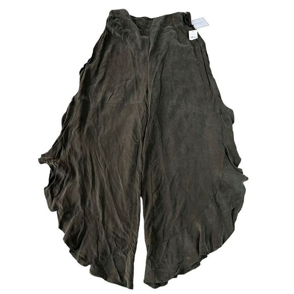 1.STATE Ruffle Wide Leg Pants in olive tree color size 10 NWT - Picture 3 of 9